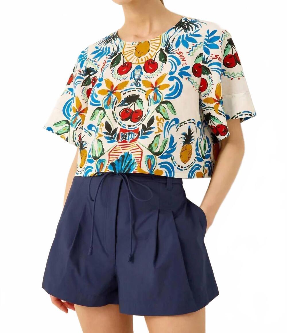 NEW MARIE OLIVER lander high waist short in blue
